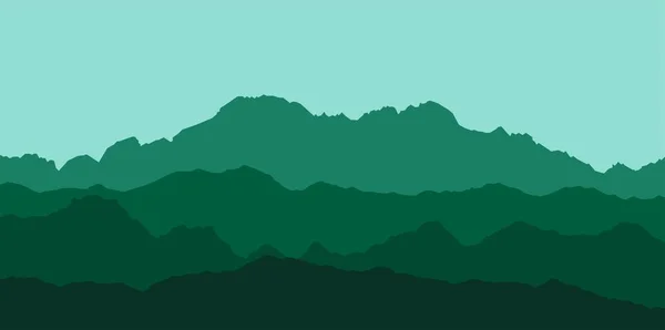 Dağ Manzarasının Panoramik Görüntüsü — Stok Vektör
