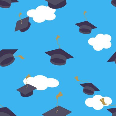 Gökyüzünde şapkalar takarak mezun olur