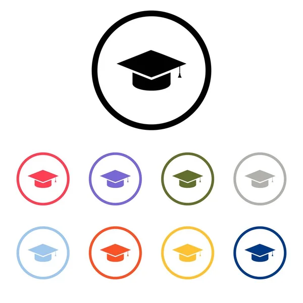 Icône Signe Chapeau Graduation — Image vectorielle