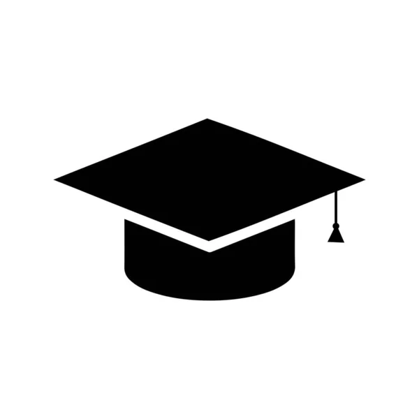 Capa Graduação Ícone Vetorial Preto — Vetor de Stock