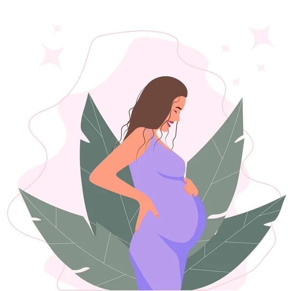 Doğası Olan Hamile Bir Kadın — Stok Vektör