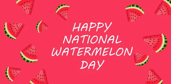 Banner Nationaler Tag Der Wassermelone — Stockvektor