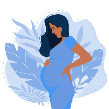 Hamile siyah kadın konsept vektör çizimi