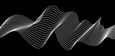 Optik sanat soyut arkaplan dalga tasarımı siyah ve beyaz