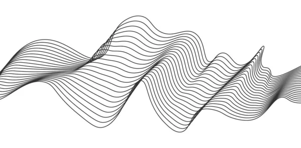 光学艺术抽象背景波的黑白设计 — 图库矢量图片