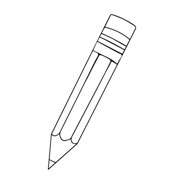 Pencil Flat Icon Doodle Style — Vector de stock