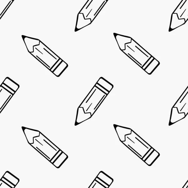 Seamless Monochrome Pencil Doodle Style Pattern — Stock vektor