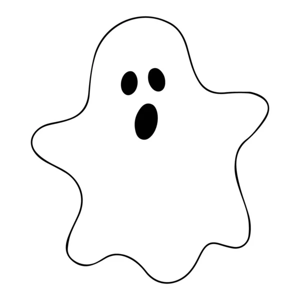 Halloween Vetor Silhueta Fantasma —  Vetores de Stock