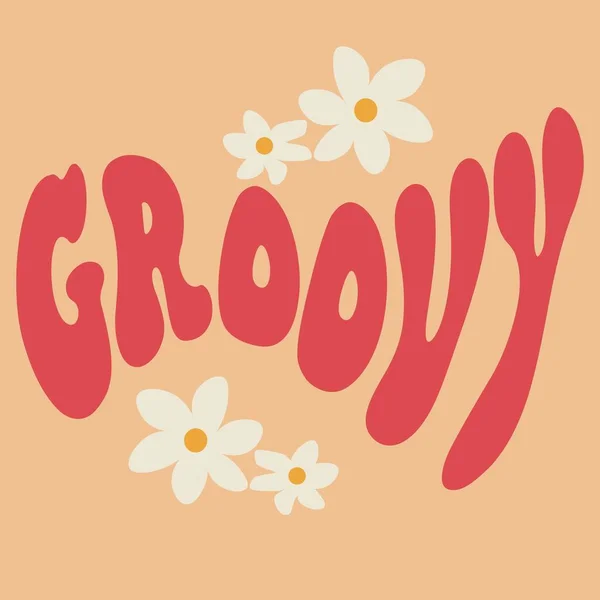 Style Groovy Poster Illustration — Vector de stock