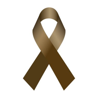 Brown awareness ribbon isolated on a white background 