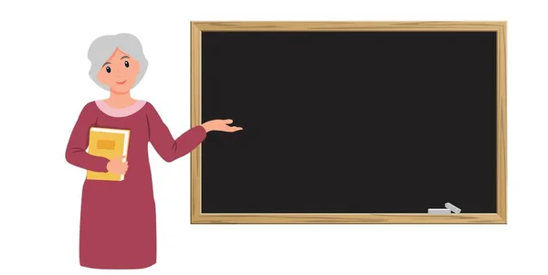 Female Old Teacher Classroom — Image vectorielle
