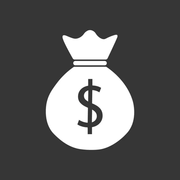 Money Bag Flat Icon — Stock Vector