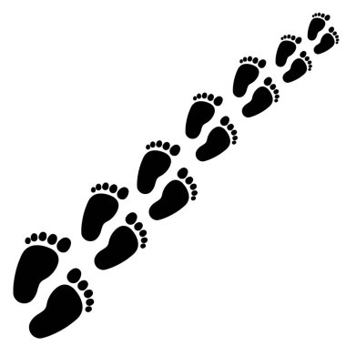 Footprint path isolated on white background