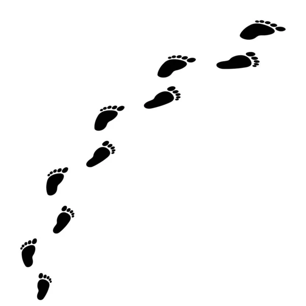 Footprint Path Isolated White Background — Stok Vektör