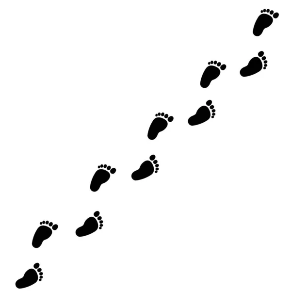 Footprint Path Isolated White Background — Image vectorielle