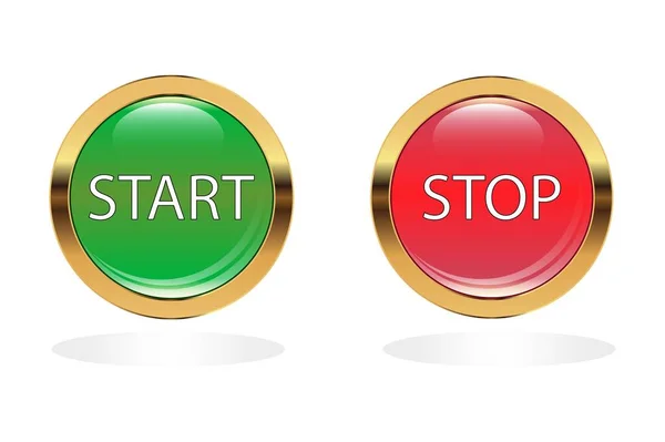Buttons Stop Start — Vetor de Stock