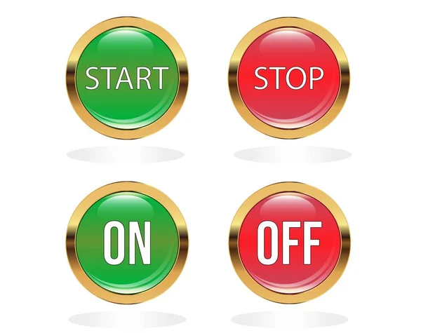 Start Stop Buttons — Stockvektor