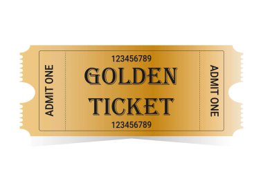 Altın bilet vektör illüstrasyonu