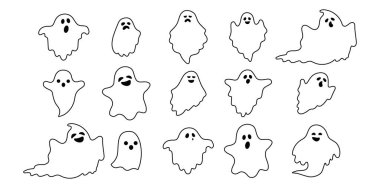 Cadılar Bayramı Hayalet Silueti Seti