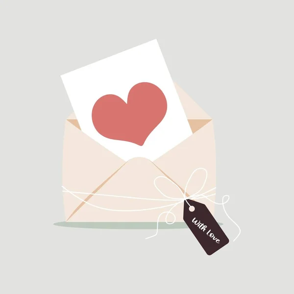 Envelope Heart Vector Illustration — Vetor de Stock
