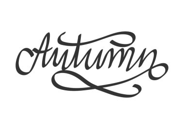 Autumn lettering. Handwritten brush calligraphy.