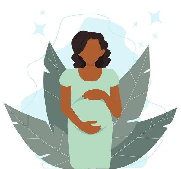 Black Pregnant Woman Concept Vector Illustration — Stockový vektor