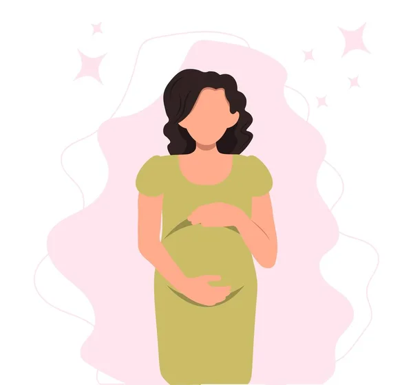 Pregnant Woman Concept Vector Illustration — Stok Vektör