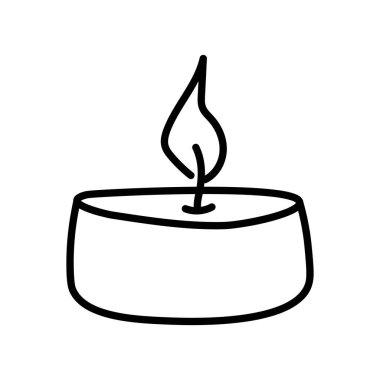 Beyaz arka plan üzerinde izole yanan çay ışık mum