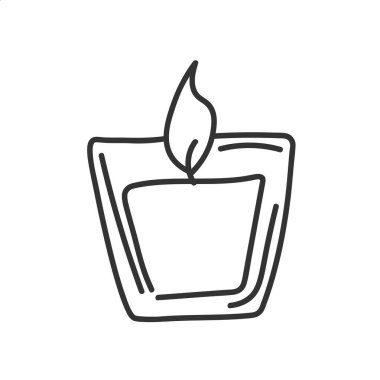 Doodle burning candle vector illustration
