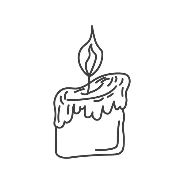 Burning Candle Line Vector — Stockový vektor