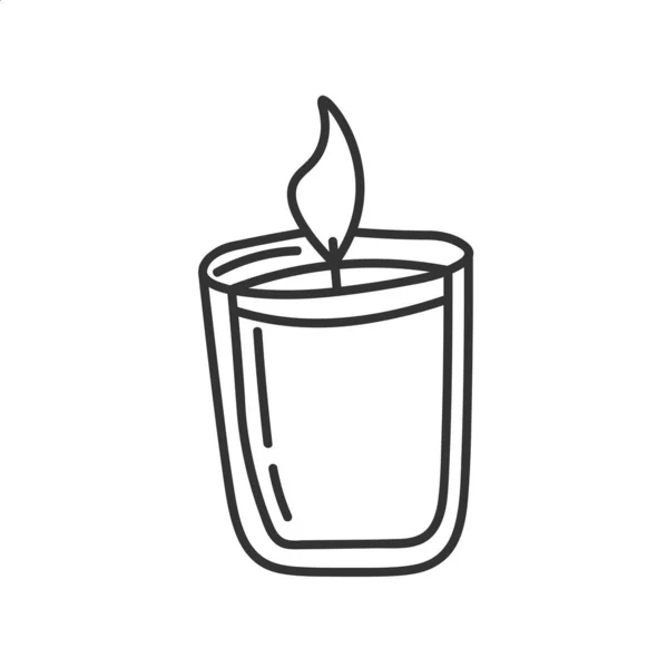 Doodle Burning Candle Vector Illustration — Vettoriale Stock