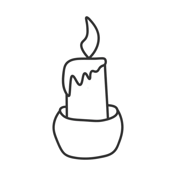 Doodle Burning Candle Vector — ストックベクタ