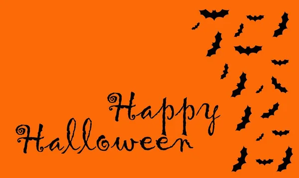 Happy Halloween Banner Orange Background — Image vectorielle