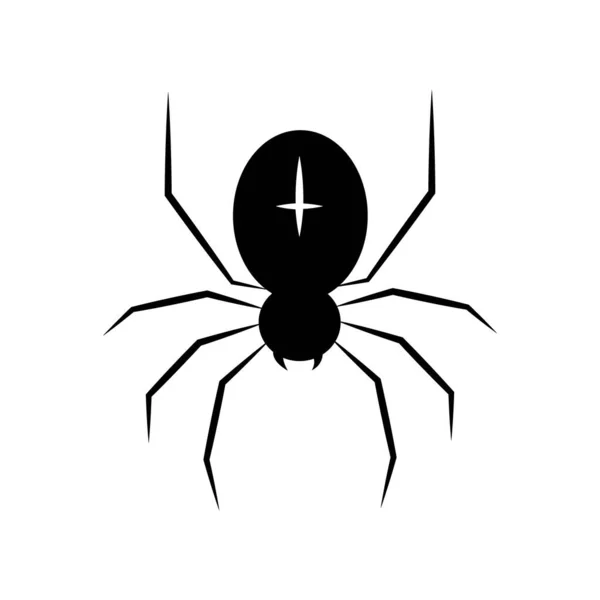 Silhouet Van Zwart Spider — Stockvector