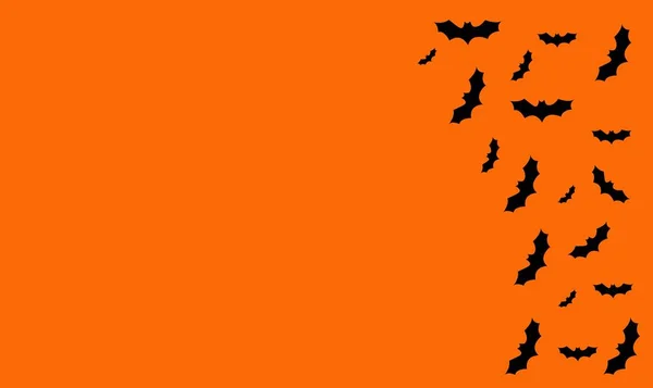 Black Bats Orange Background — Wektor stockowy