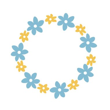 Floral wreath with cute tiny daisies