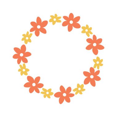 Floral wreath with cute tiny daisies