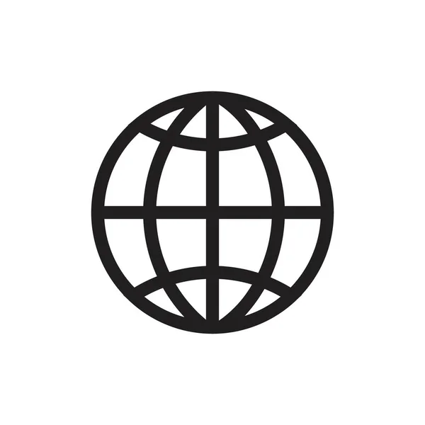 Globe Icon Vector Flat Design Style — Stock Vector