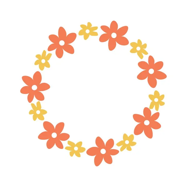 Floral Wreath Cute Tiny Daisies — Image vectorielle