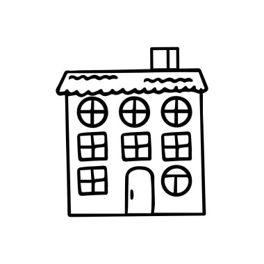 Beyaz arka planda izole edilmiş şirin bir ev.