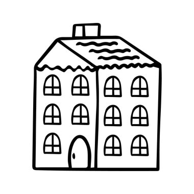 Beyaz arka planda izole edilmiş şirin bir ev.