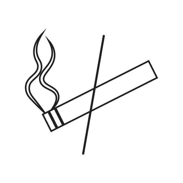 Smoking Zigarette Line Symbol — Stockvektor