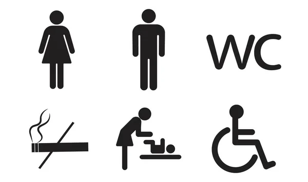 Toilet Line Icon Set — стоковый вектор