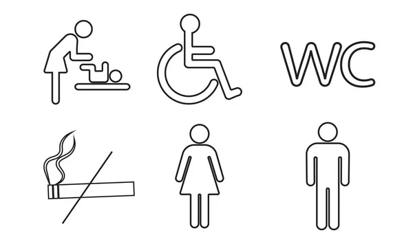 Toilet Line Icon Set — Stok Vektör