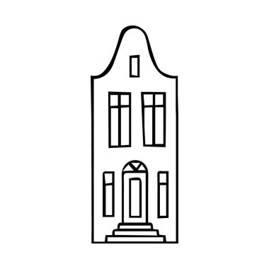 Beyaz arka planda izole edilmiş şirin bir ev.