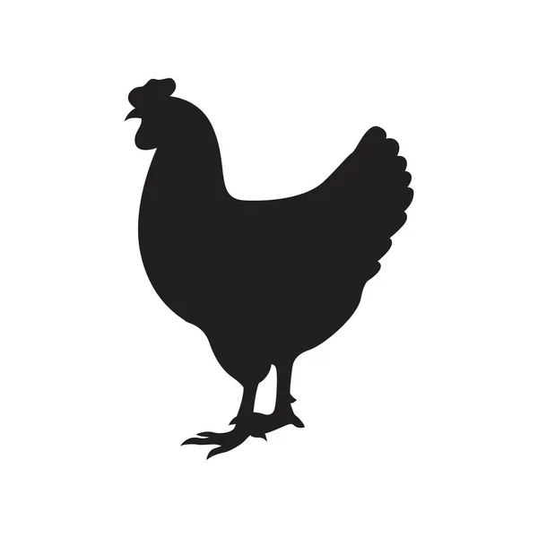 Silhouette Pollo Illustrazione Vettoriale — Vettoriale Stock