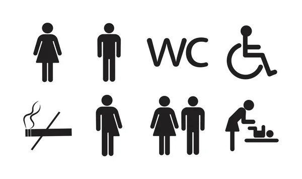 Toilet Line Icon Set — стоковый вектор