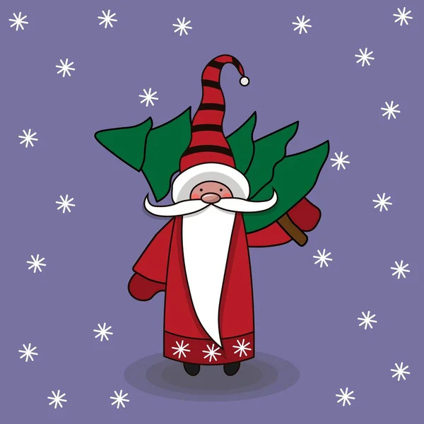 Cute Gnomes Święty Mikołaj — Wektor stockowy
