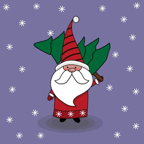 Gnomes Mignons Père Noël — Image vectorielle