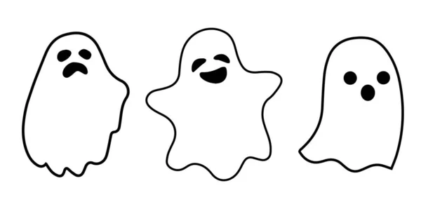 Halloween Ghost Silhouette Set — Stockvektor